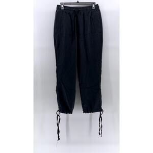 ASOS Women's Black Solid Drawstring Pull-On Casual Drawstring-Hem Pants SZ 28